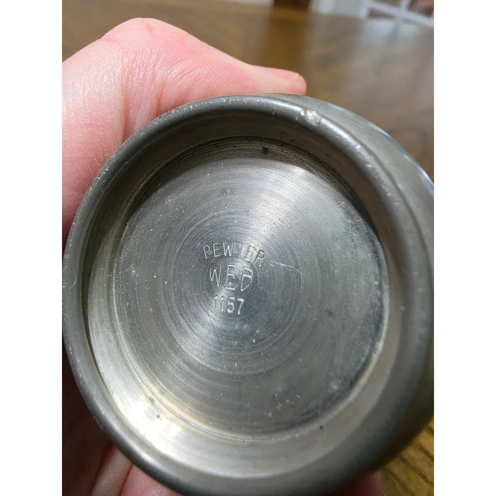 Pewter Web 1157 Bud Vase Matte Gray Metal Hand Finished Minimalist Decor 4.25in